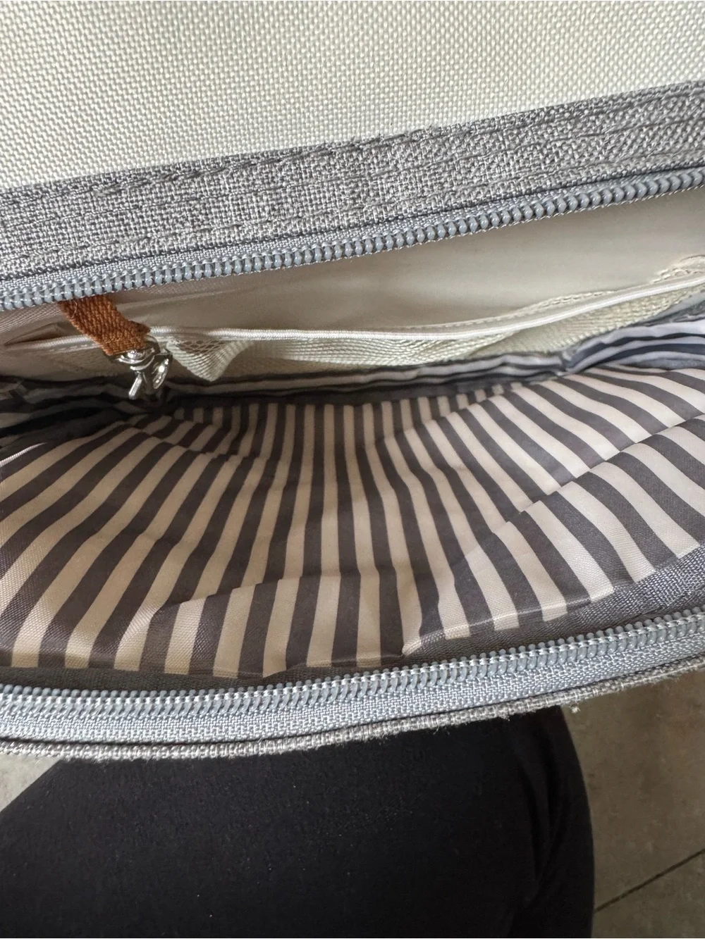 Neutral Two-Tone Baby Diaper Backpack with Tree Logo